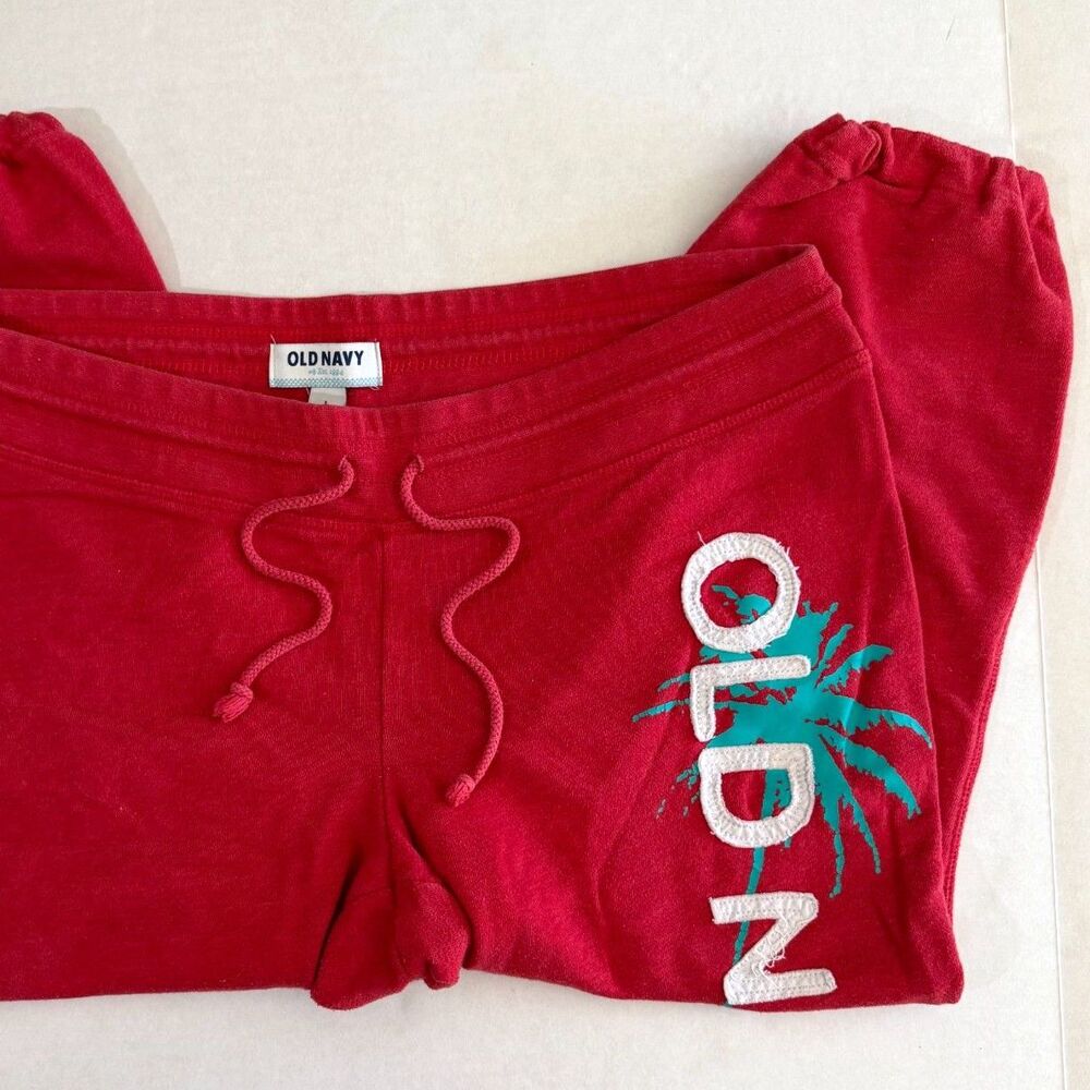 Y2K Old Navy Cropped Red Sweater Pants, L, Coconut Girl Cozy